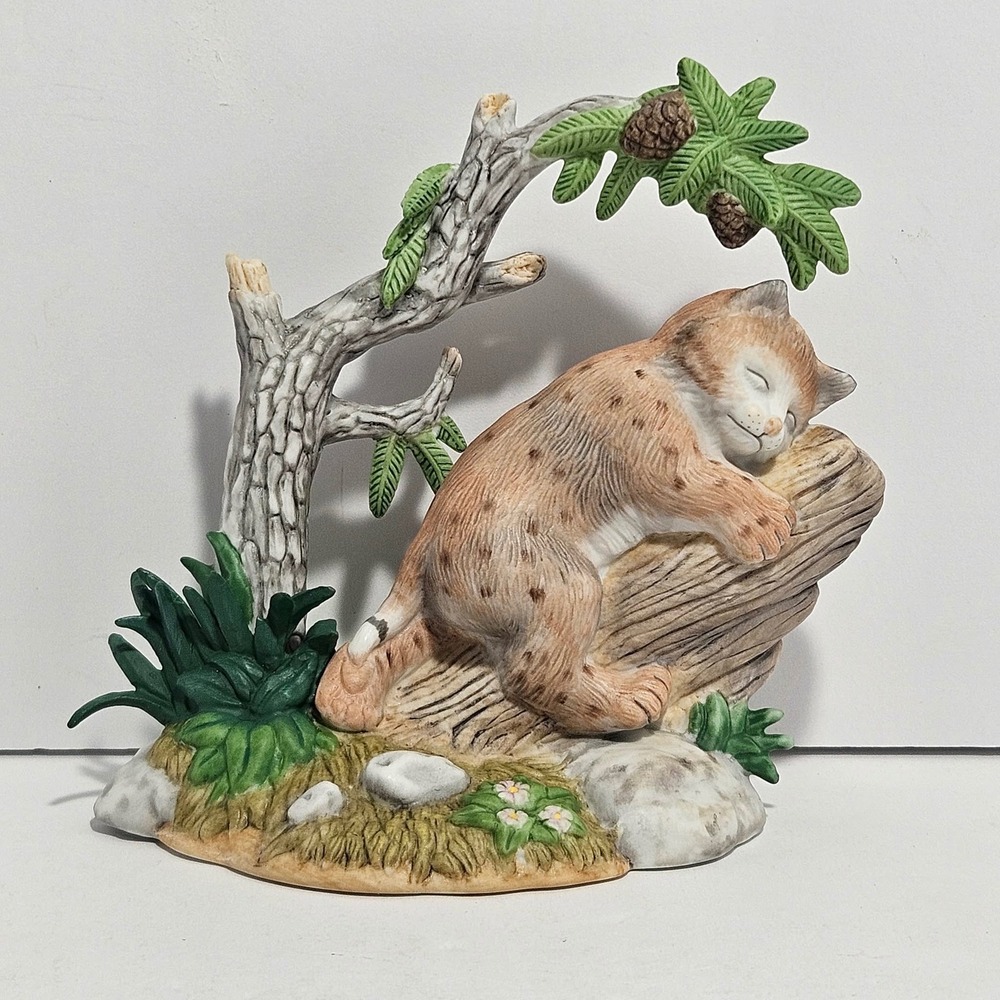 Lenox Shady Slumber Bobcat Woodland Animal Collection Porcelain Figurine NIB